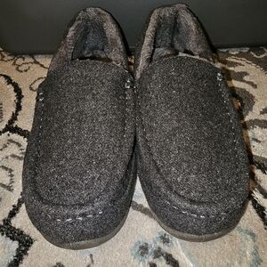 DEER STAGS Slipperooz-Grey LIL SPUN faux fur S.U.P.R.O. SOCK moccasin Sz 6